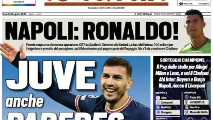 IL NAPOLI SUI MEDIA – Le prime pagine dei giornali di oggi 26 agosto 2022 IL NAPOLI SUI MEDIA – Le prime pagine dei giornali di oggi 26 agosto 2022 - immagine 1