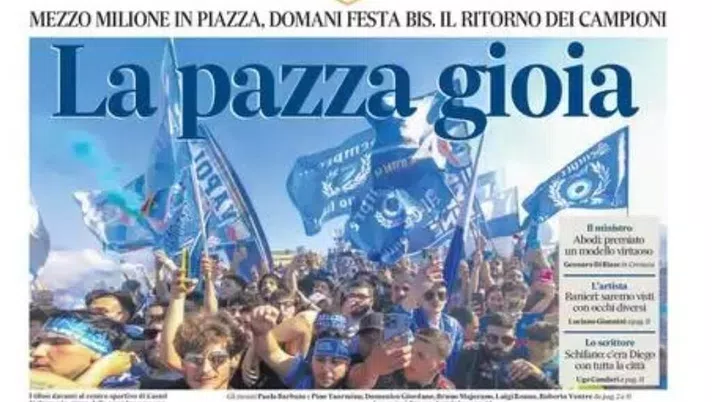 IL NAPOLI SUI MEDIA – Le prime pagine dei giornali di oggi 6 maggio 2023 - immagine 1