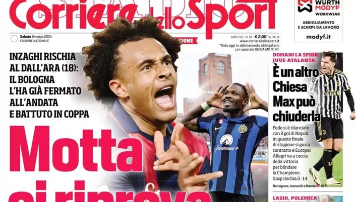 prima pagina corriere dello sport oggi
