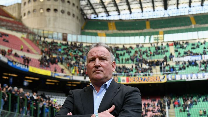 MILAN, ITALY - FEBRUARY 11:  Andreas Brehme looks on before  the serie A match between FC Internazionale and Bologna FC at Stadio Giuseppe Meazza on February 11, 2018 in Milan, Italy.  (Photo by Claudio Villa - Inter/FC Internazionale via Getty Images) 