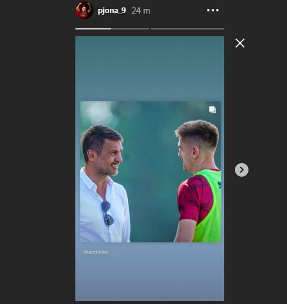 Paolo Maldini e Krzysztof Piatek, foto Instagram Piatek
