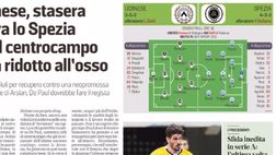 MV: “Udinese, stasera arriva lo Spezia ma il centrocampo è già ridotto all’osso”