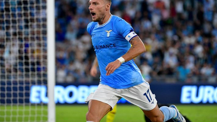 Ciro Immobile, attaccante della Lazio, qui esulta dopo il gol al Bologna (Getty Images)