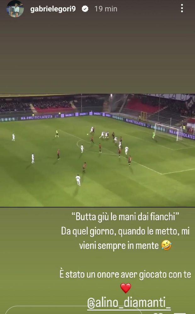 FOTO – Gori omaggia Diamanti ed il suo addio al calcio con un aneddoto…- immagine 2