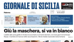 Prima Pagina, Giornale di Sicilia: “Sicilia, si va in bianco. Capienze al 100%”
