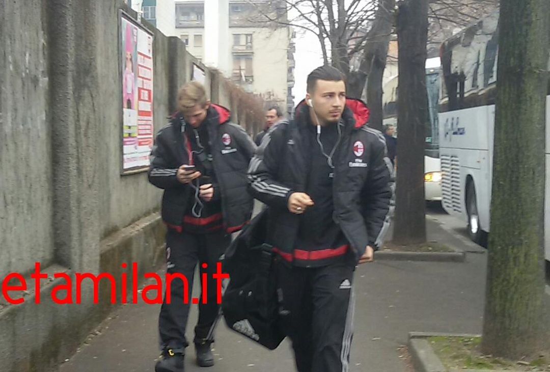  L'arrivo dei rossoneri prima di Inter-Milan Primavera 