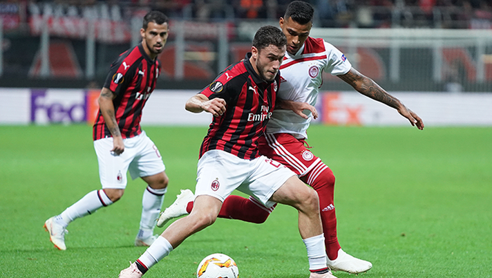Davide Calabria in Milan-Olympiacos di Europa League (credits: acmilan.com) 