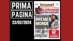 Prima pagina Tuttosport: Milan, Leao meno male. E su San Siro…