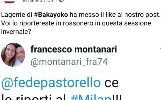Il primo like all'idea del ritorno di Bakayoko è stato quello del suo agente... Il primo like all'idea del ritorno di Bakayoko è stato quello del suo agente...