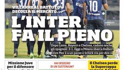 EDICOLA CDS – L’Inter fa il pieno: battuto anche il Villarreal (3-1). Decolla il mercato