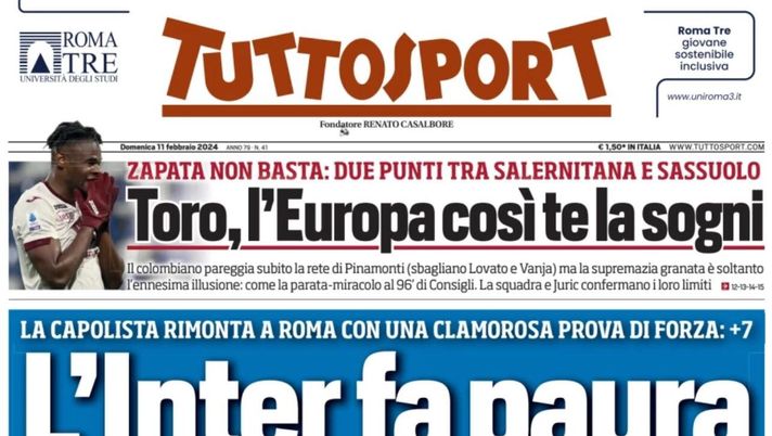 prima pagina tuttosport oggi