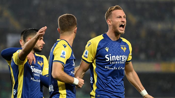 VERONA, ITALY - NOVEMBER 22: Antonin Barak of Hellas Verona
celebrates after scoring the opening goal during the Serie A match between Hellas and Empoli FC at Stadio Marcantonio Bentegodi on November 22, 2021 in Verona, Italy. (Photo by Alessandro Sabattini/Getty Images) Barak