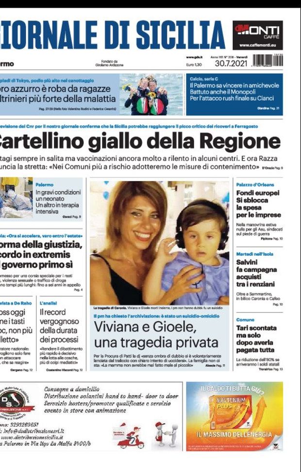 Prima Pagina, Giornale di Sicilia: “Cartellino giallo della Regione”  Prima Pagina, Giornale di Sicilia: “Cartellino giallo della Regione”