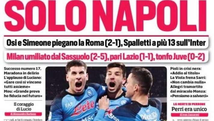 IL NAPOLI SUI MEDIA – Le prime pagine dei giornali di oggi 30 gennaio 2023 - immagine 1