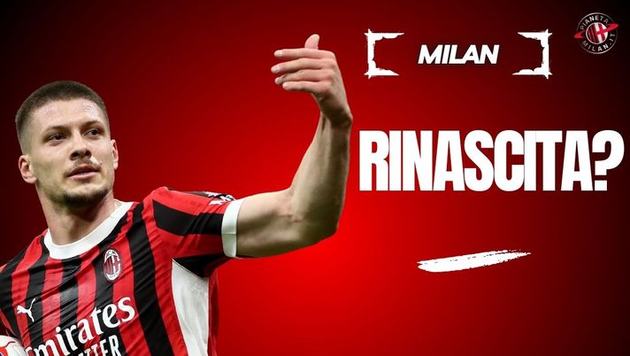 Luka Jovic of AC Milan celebrates scoring his team's second goal during the Serie A match between AC Milan and Fiorentina at Stadio Giuseppe Meazza on April 05, 2025 in Milan, Italy. (Photo by Marco Luzzani/Getty Images) Jovic: da panchinaro a protagonista, un gol che merita maggior spazio - immagine 1