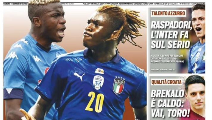Prima Pagina, Tuttosport: “Vedi Napoli e non sbagliare. Raspadori, talento azzurro” Prima Pagina, Tuttosport: “Vedi Napoli e non sbagliare. Raspadori, talento azzurro”