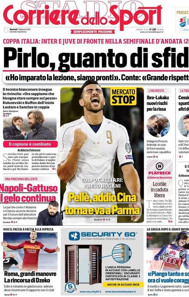  Corriere dello Sport, la prima pagina di oggi, martedì 2 febbraio 2021 