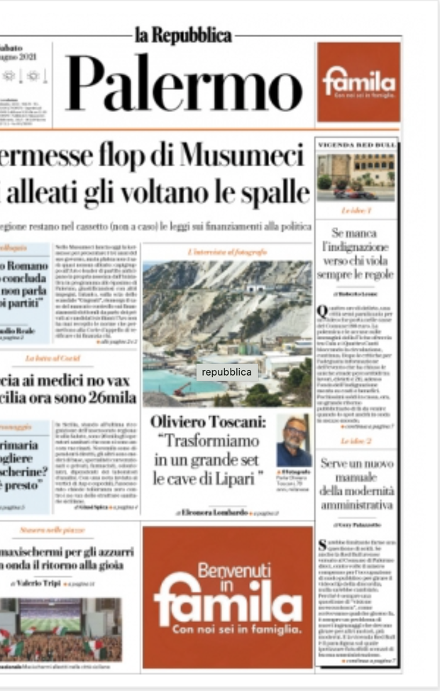 Prima Pagina, La Repubblica Palermo: “Kermesse flop di Musumeci” Prima Pagina, La Repubblica Palermo: “Kermesse flop di Musumeci”
