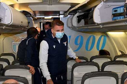 Immobile nell'aereo della Lazio Immobile nell'aereo della Lazio