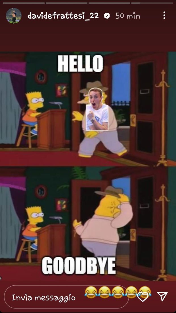 Frattesi: ingresso, gol e uscita immediata. Lui si prende in giro con un meme- immagine 3