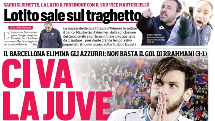 prima pagina corriere dello sport oggi