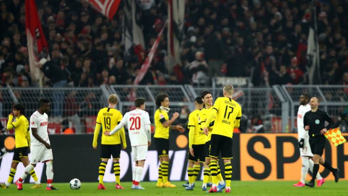 DORTMUND, GERMANY - JANUARY 24: Erling Haland and Giovanni Reyna of Borussia Dortmund celebrate after victory in the Bundesliga match between Borussia Dortmund and 1. FC Koeln at Signal Iduna Park on January 24, 2020 in Dortmund, Germany. (Photo by Dean Mouhtaropoulos/Bongarts/Getty Images) DORTMUND, GERMANY - JANUARY 24: Erling Haland and Giovanni Reyna of Borussia Dortmund celebrate after victory in the Bundesliga match between Borussia Dortmund and 1. FC Koeln at Signal Iduna Park on January 24, 2020 in Dortmund, Germany. (Photo by Dean Mouhtaropoulos/Bongarts/Getty Images)