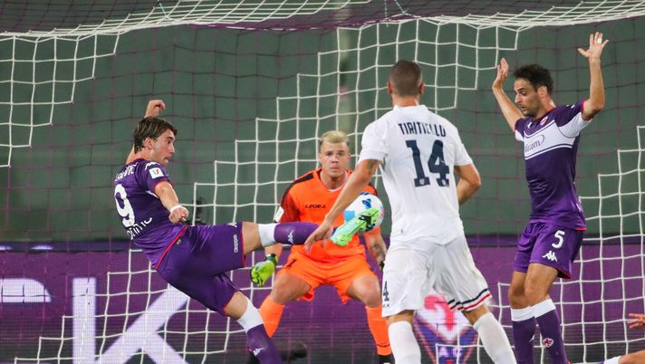 GERMOGLI PH: 13 AGOSTO 2021 FIRENZE STADIO ARTEMIO FRANCHI COPPA ITALIA FIORENTINA VS COSENZA NELLA FOTO  GOL ED ESULTANZA VALHOVIC 