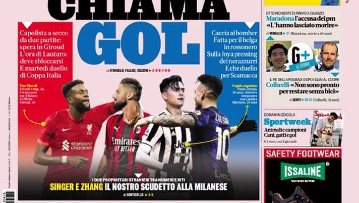 Prima Pagina, La Gazzetta dello Sport: “Gol chiama gol. Dybala verso Inzaghi” - immagine 1