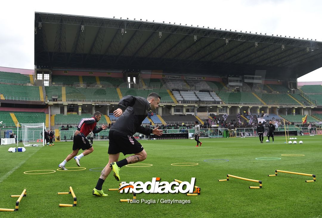  PALERMO, ITALY - MARCH 28: General view of a US Citta' di Palermo training session at Stadio Renzo Barbera on March 28, 2019 in Palermo, Italy. (Photo by Tullio M. Puglia/Getty Images) 