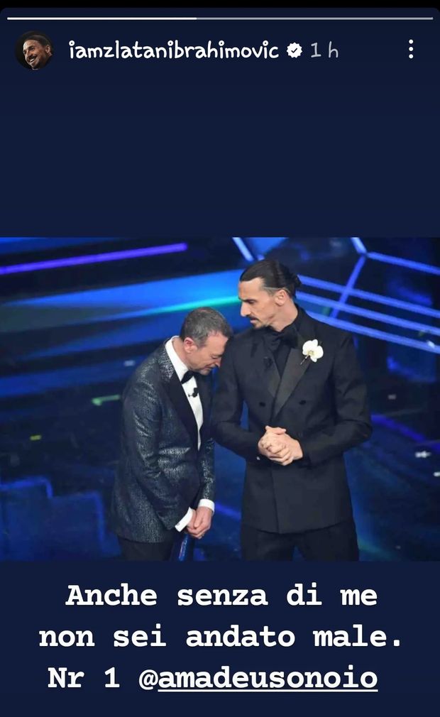 Ibrahimovic approva: “Amadeus, anche senza di me non sei andato male”- immagine 2