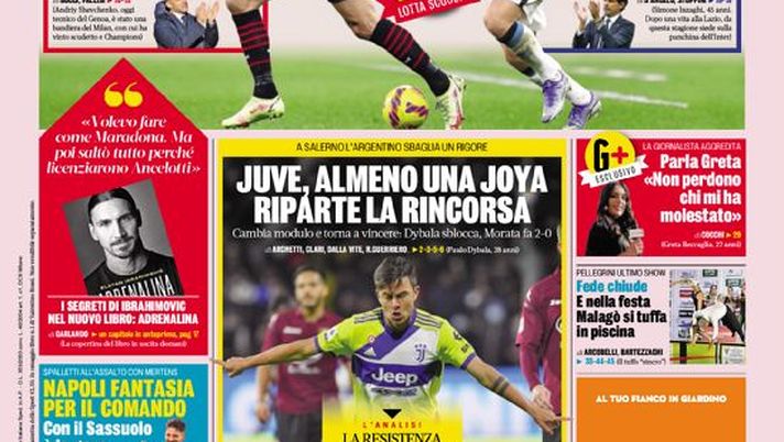 Prima Pagina, La Gazzetta dello Sport: “Prova a prendermi. Juve, almeno una Joya”  Prima Pagina, La Gazzetta dello Sport: “Prova a prendermi. Juve, almeno una Joya” - immagine 1
