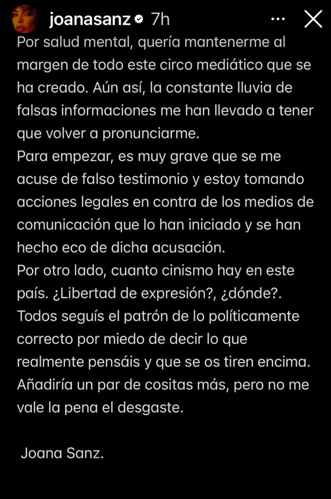Joana Sanz torna sui social: “Grave che io sia accusata di falsa testimonianza, adesso sto…”- immagine 3