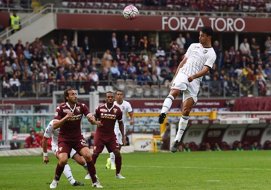 Lo stacco di testa vincente ad opera di Gonzalez in Torino-Palermo 2-1 Lo stacco di testa vincente ad opera di Gonzalez in Torino-Palermo 2-1