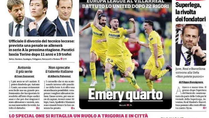 EDICOLA / CdS: Juve-Inter per Max. Si scatena il derby d’Italia per Allegri 