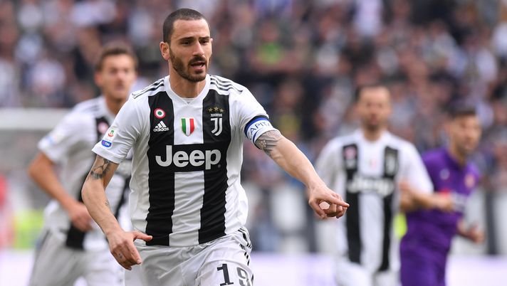 TURIN, ITALY - APRIL 20:  Leonardo Bonucci of Juventus gestures during the Serie A match between Juventus and ACF Fiorentina on April 20, 2019 in Turin, Italy.  (Photo by Tullio Puglia - Juventus/Juventus FC via Getty Images) 