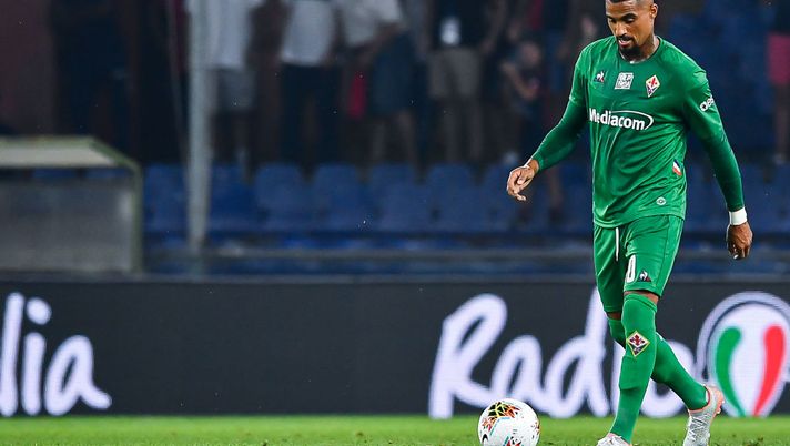 GENOA, ITALY - SEPTEMBER 01: Kevin Prince Boateng of Fiorentina reacts with disappointment after Cristian Zapata of Genoa's goal during the Serie A match between Genoa CFC and ACF Fiorentina at Stadio Luigi Ferraris on September 1, 2019 in Genoa, Italy. (Photo by Paolo Rattini/Getty Images) 