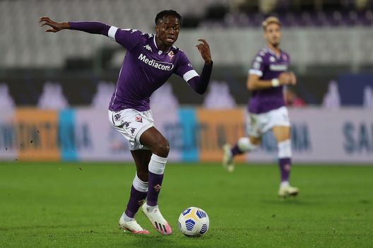 FLORENCE, ITALY - OCTOBER 02: Cristian Kouame of ACF Fiorentina in action during the Serie A match between ACF Fiorentina and UC Sampdoria at Stadio Artemio Franchi on October 2, 2020 in Florence, Italy. (Photo by Gabriele Maltinti/Getty Images) FLORENCE, ITALY - OCTOBER 02: Cristian Kouame of ACF Fiorentina in action during the Serie A match between ACF Fiorentina and UC Sampdoria at Stadio Artemio Franchi on October 2, 2020 in Florence, Italy. (Photo by Gabriele Maltinti/Getty Images)
