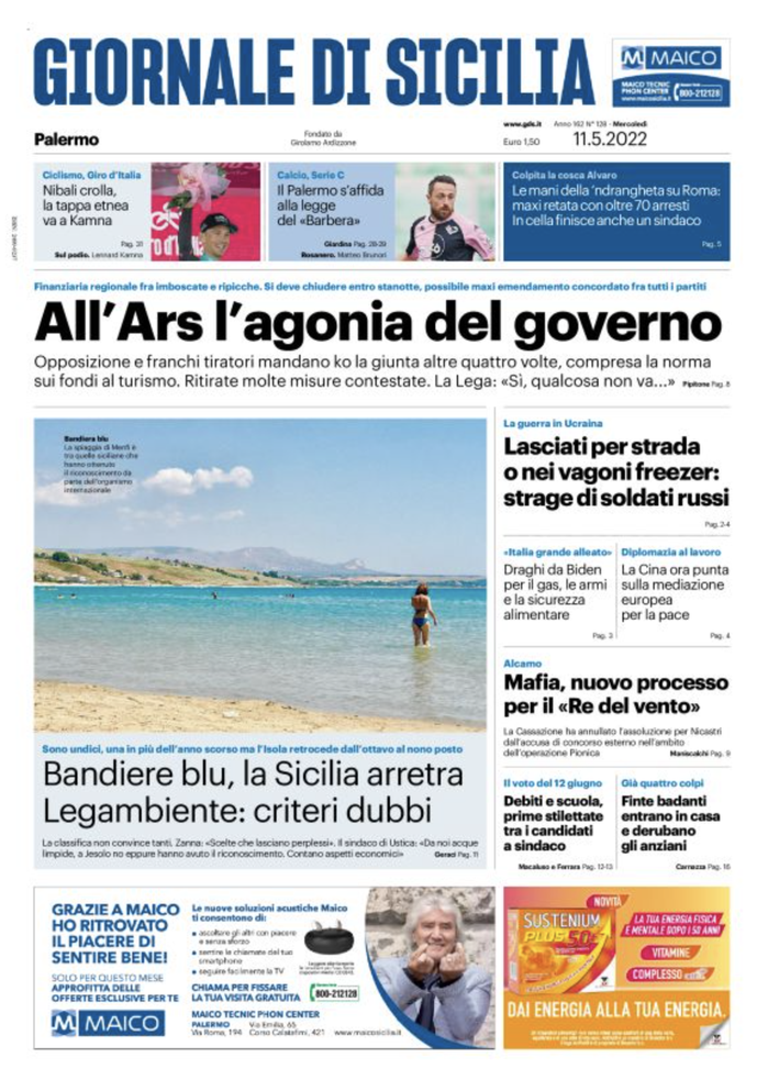 Prima Pagina, Giornale di Sicilia: “Il Palermo si affida alla legge del Barbera” prima pagina