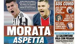 Prima Pagina, Tuttosport: “Morata aspetta Icardi. Sos Covid, 55 contagiati in Serie A”