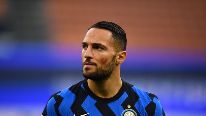 MILAN, ITALY - NOVEMBER 22:  Danilo D'Ambrosio of FC Internazionale looks on during the Serie A match between FC Internazionale and Torino FC at Stadio Giuseppe Meazza on November 22, 2020 in Milan, Italy.  (Photo by Claudio Villa - Inter/Inter via Getty Images) 