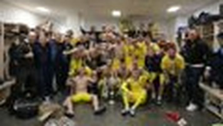 La festa in spogliatoio della Dinamo Minsk La festa in spogliatoio della Dinamo Minsk