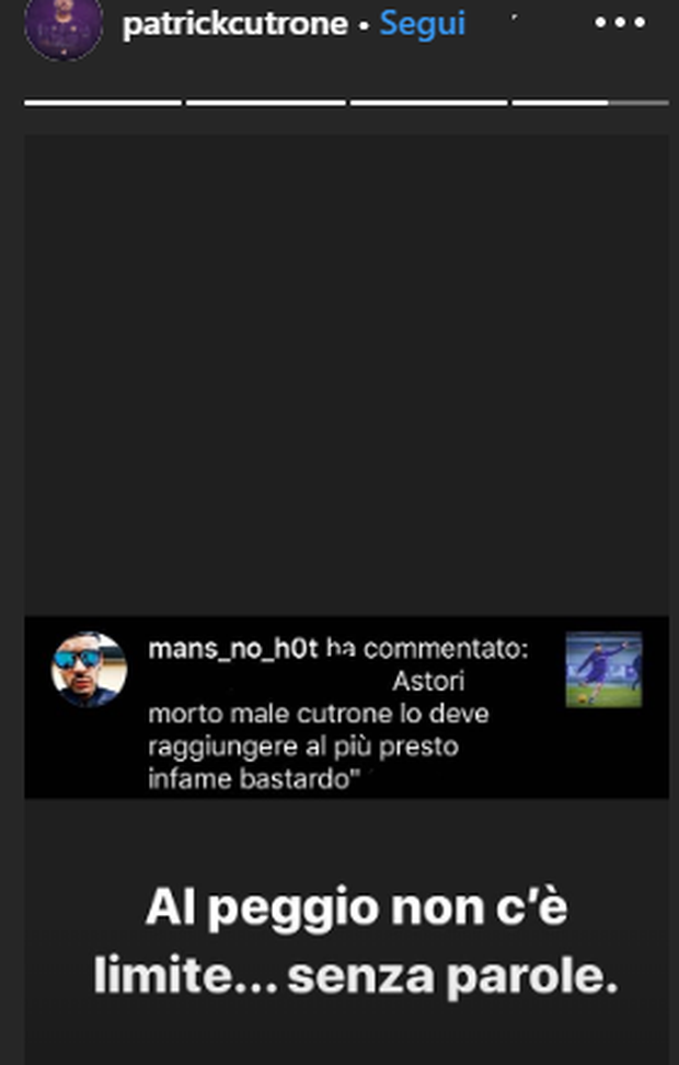  Messaggio contro Cutrone su Instagram 
