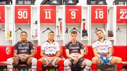 FOTO Il Bari presenta le nuove maglie: una è ispirata al trenino del 1994
