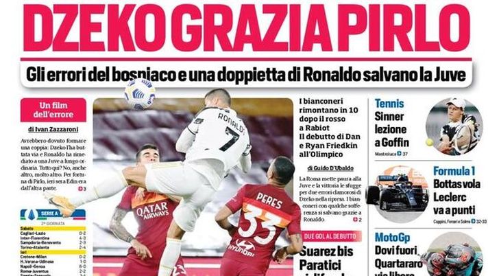CORRIERE DELLO SPORT – La prima pagina di oggi, 28 settembre 2020 