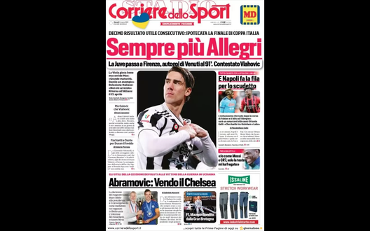 Prima Pagina, Corriere dello Sport: “Sempre più Allegri. La Juve passa a Firenze” Prima Pagina