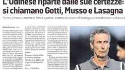 MV: “L’Udinese riparte dalle sue certezze: si chiamano Gotti, Musso e Lasagna”