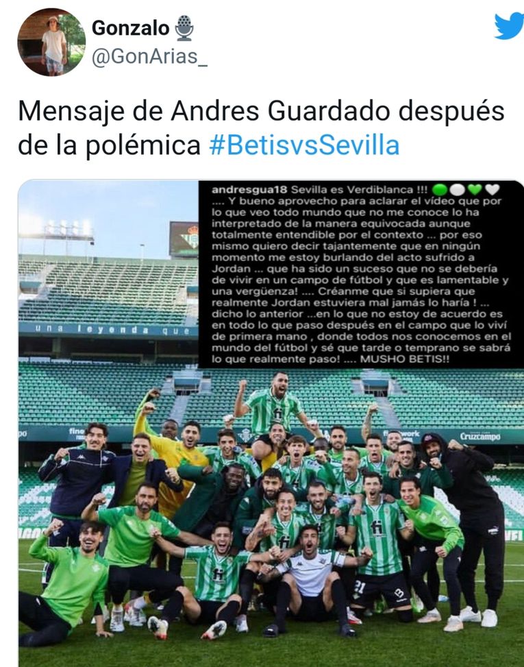 Veleni da derby, Betis: Guardado imita Jordan e poi si scusa “Non l’ho preso in giro”- immagine 2