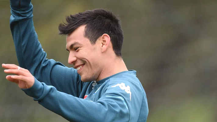 NAPLES, ITALY - MARCH 18: Hirving Lozano of SSC Napoli during a training session on March 18, 2021 in Naples, Italy. (Photo by SSC NAPOLI/SSC NAPOLI via Getty Images)