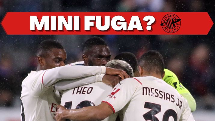 L'esultanza dei giocatori rossoneri per il gol di Ismaël Bennacer in Cagliari-Milan 0-1 (Serie A 2021-2022) | AC Milan News (Getty Images) Cagliari-Milan 0-1 Serie A 2021-2022