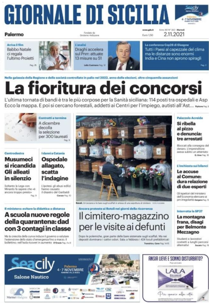 Prima Pagina, Giornale di Sicilia: “Musumeci si ricandida. Scuola, nuove regole Covid” prima pagina